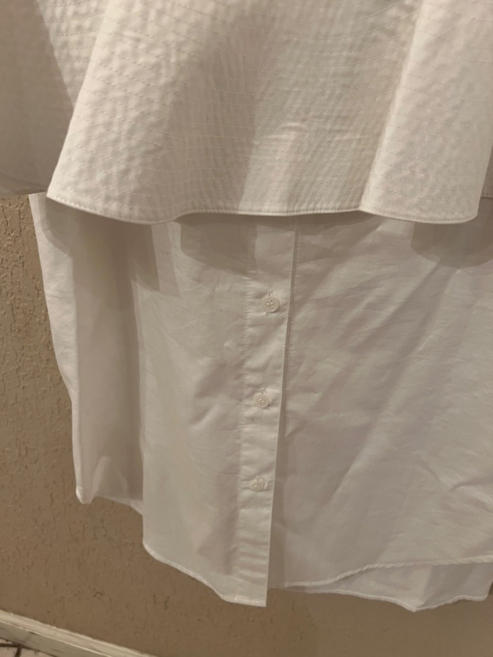 ANOUK White Cotton Peplum Bell Sleeve Dress Size S Boutique - EUC - Picture 6 of 8